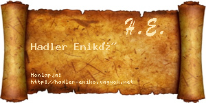 Hadler Enikő névjegykártya